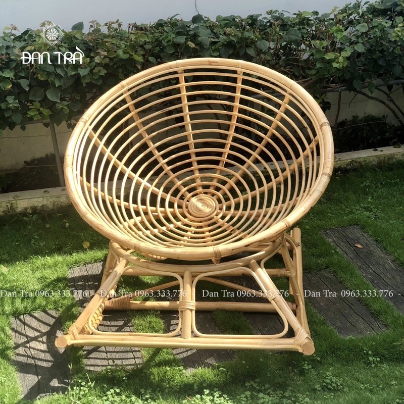 Ghế Mây Tròn Papasan Bập Bênh Thư Giãn, Ghế Mây Đọc Sách Kèm Nệm, Mây Tre ĐAN TRÀ ( Được Chọn Màu Nệm)