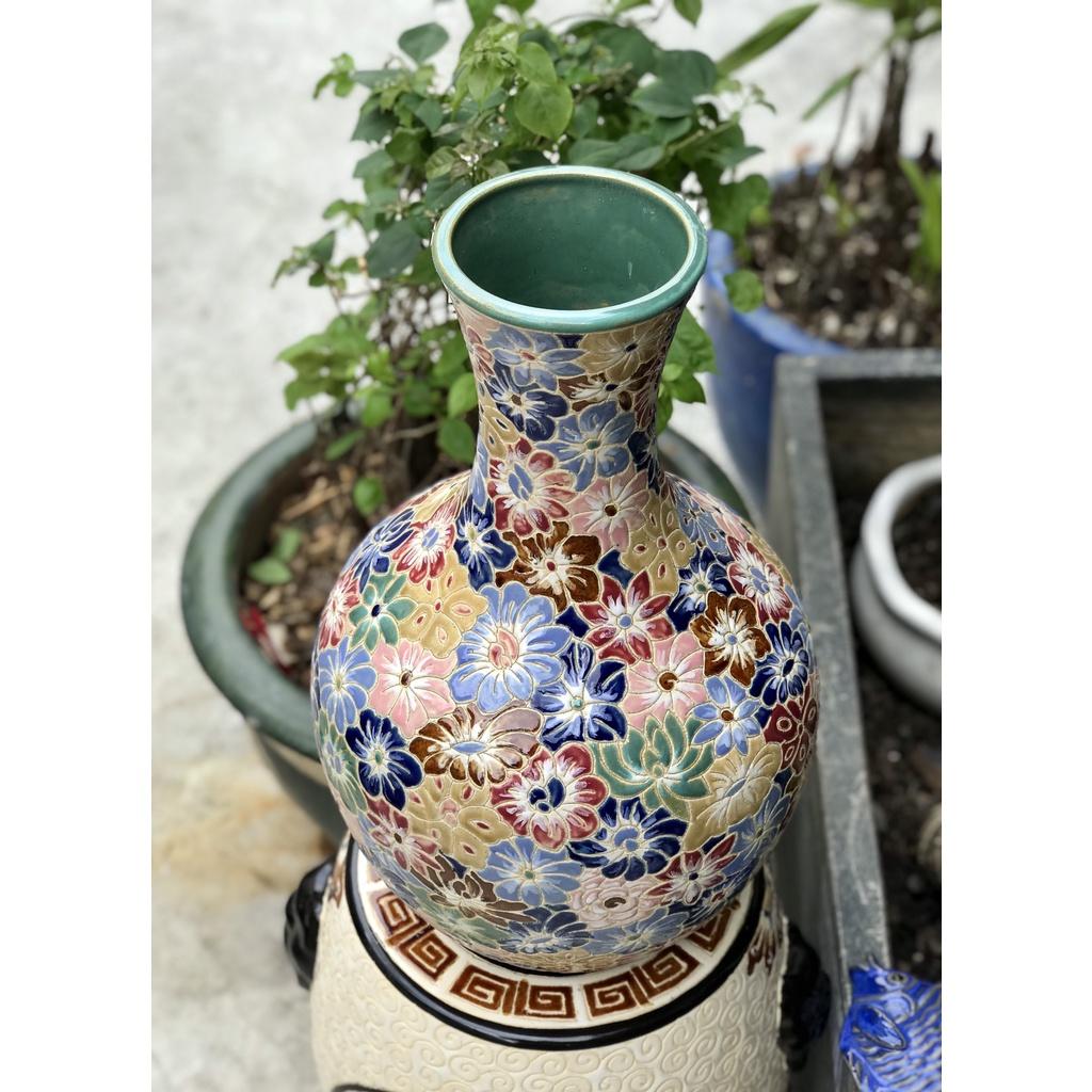 BÌNH BÁCH HOA 51CM GỐM SỨ THỦ CÔNG NAM BỘ TDM CẮM BÔNG TRANG TRÍ DECOR