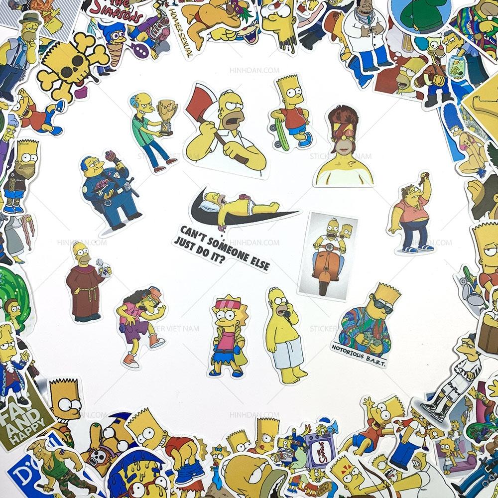 Sticker SIMPSON - THE SIMPSONS - Dán Trang Trí - Chất Liệu PVC Cán Màng Chất Lượng Cao Chống Nước, Chống Nắng, Không Bong Tróc Phai Màu