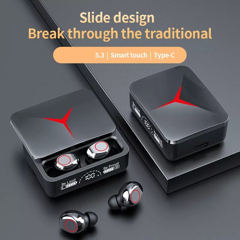 Tai Nghe Gaming Không Dây Bluetooth Floveme M90 Pro, Nắp Trượt, Pin 4h, Âm Thanh To Rõ, Độ Trễ Thấp, Kiêm Sạc Dự Phòng, Hàng Chính Hãng.