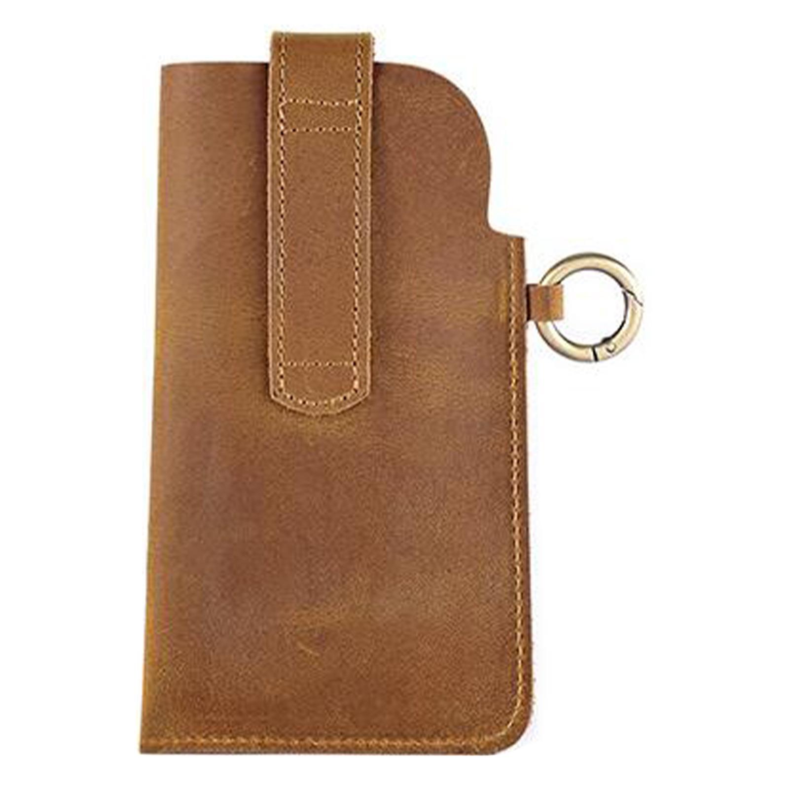 Leather Belt Phone Pouch, Cell Phone Holster, Universal Leather Phone Case with Belt Clip, for Men and Women