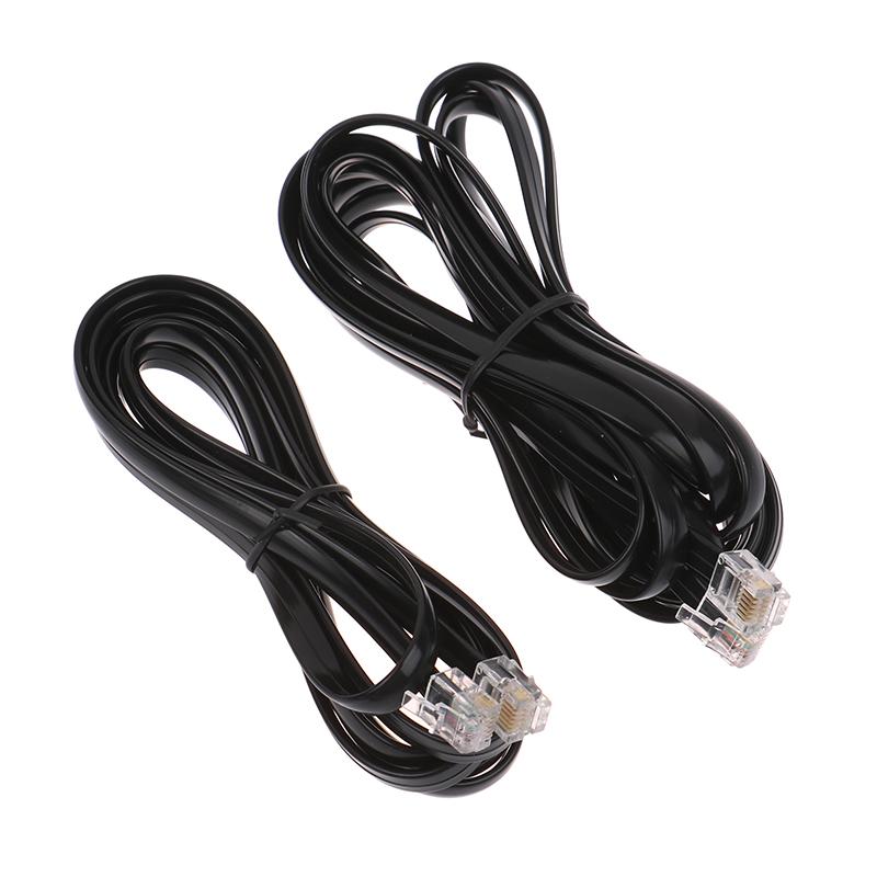 RJ11 RJ12 6P6C Data Cable, Male to Male Modular Data Cord Straight Wiring Pinout Telephone Handset Voice Extension Cable