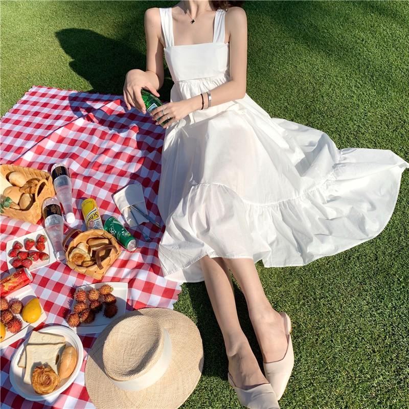 VÁY MAXI ĐẦM MAXI ĐI BIỂN VÁY ĐI BIỂN VÁY TRẮNG VÁY DÀI ĐẦM DÀI VÁY XÒE ulzzang style