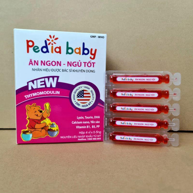 Siro Pediababy ăn ngon ngủ tốt hỗ trợ tăng cảm giác ăn ngon miệng, tăng cường sức đề kháng cho bé - Hộp 20 ống