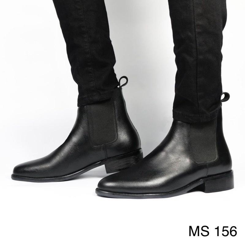 Giày boots cao cổ da bò thật Tomshoes, cam kết da thật 100%