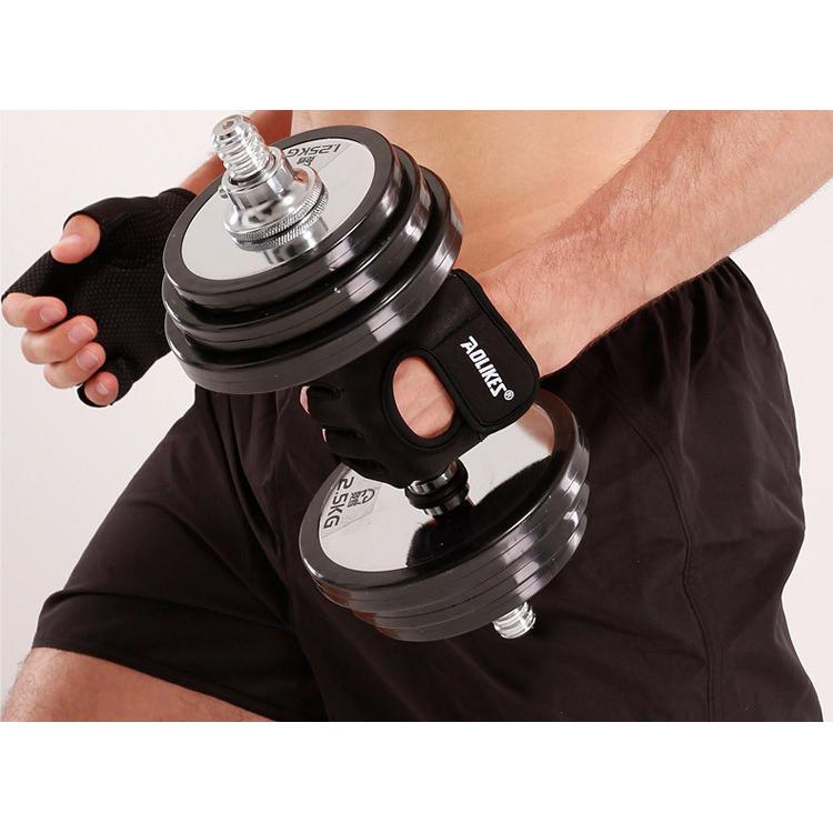 Găng tay thể thao tập Gym, tập tạ AOLIKES TC-1678 - đen viền hồng