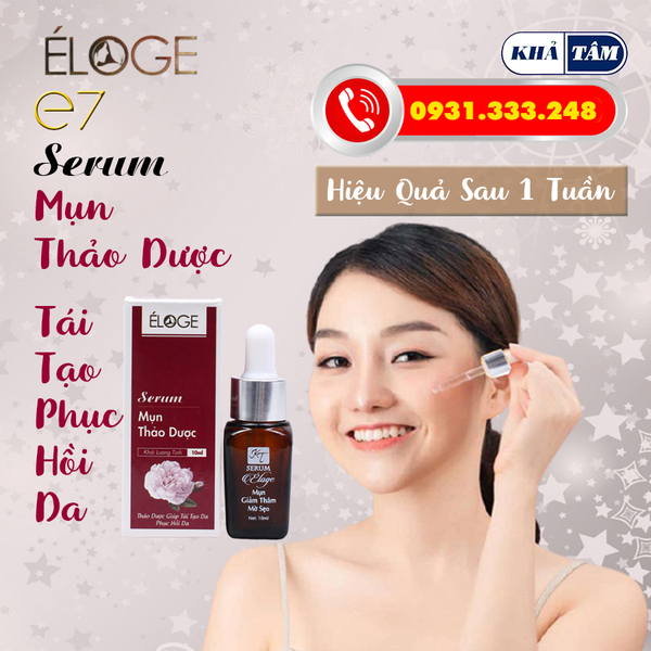 SERUM MỤN ELOGE E7 -  KHẢ TÂM - GIẢM MỤN, GIẢM THÂM, TRẮNG DA