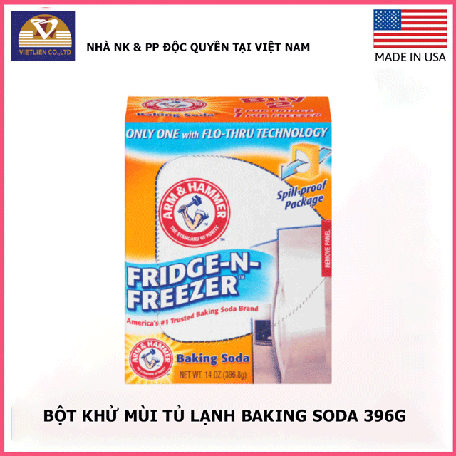 Hộp baking soda khử mùi tủ lạnh arm &amp; hammer Mỹ 396.8gr