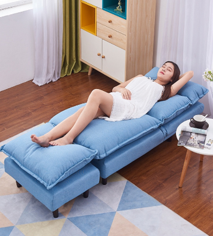 Ghế Sofa Giường Thông Minh Gấp Gọn Cao Cấp Kèm Đôn Ghế, Giường Gấp Đa Năng, Ghế Văn Phòng