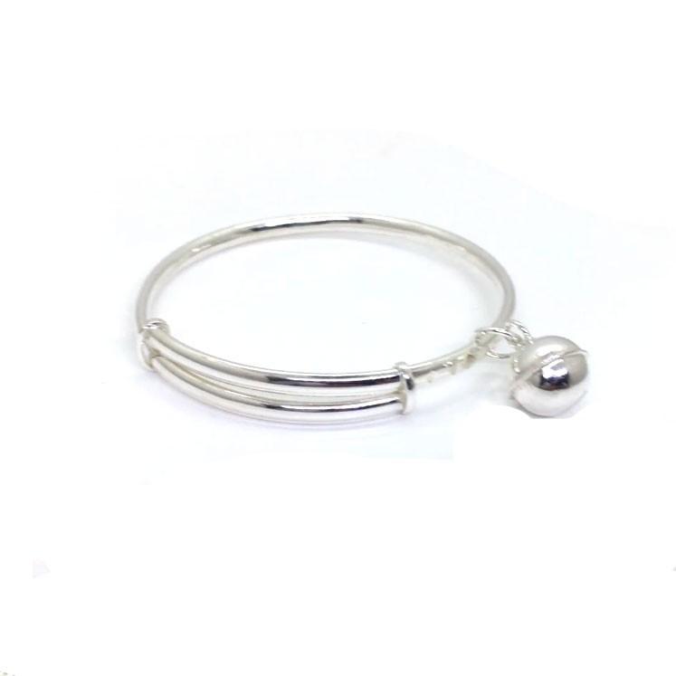Vòng tay trẻ con Bạc Quang Thản cho bé từ 1-7t chất liệu bạc thật không gỉ, không gây dị ứng da an toàn cho bé - QTVTE31