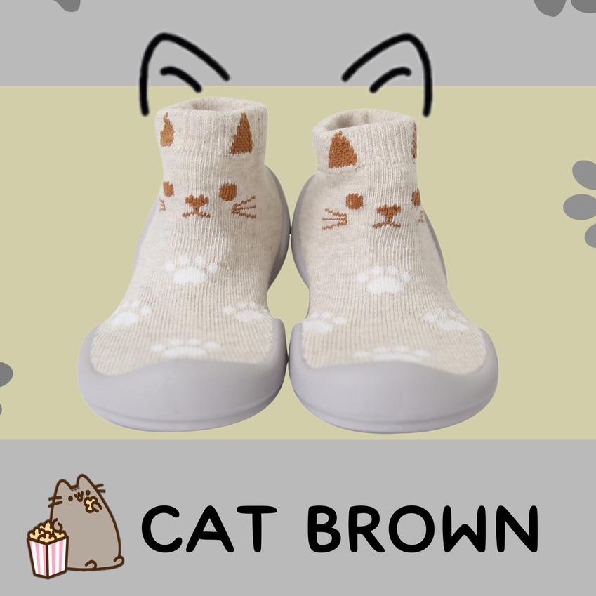 Giày tập đi cho bé cưng- jelly cat brown