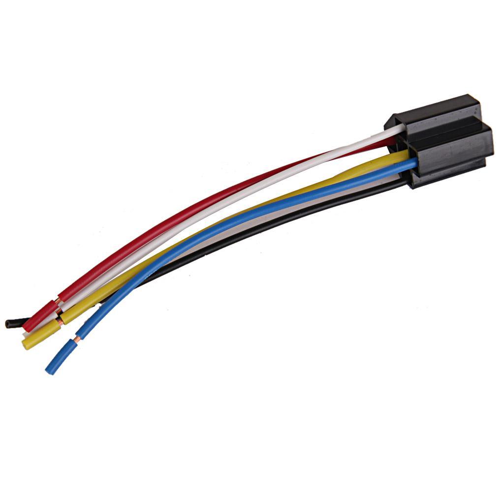 4 Pieces Car 12V 12 DC 40A AMP Relay Harness Socket Plug 5Pin 5 Wire