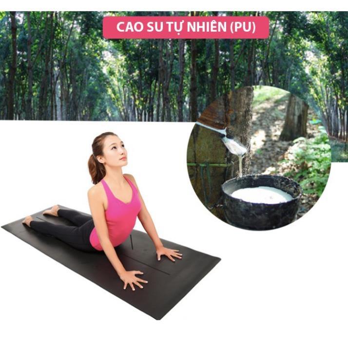 Thảm Tập Yoga Định Tuyến 5mm PU ( tặng túi đựng và chai nước xịt thảm)-Xanh dương nhạt KHỞI NGUYÊN SPORT