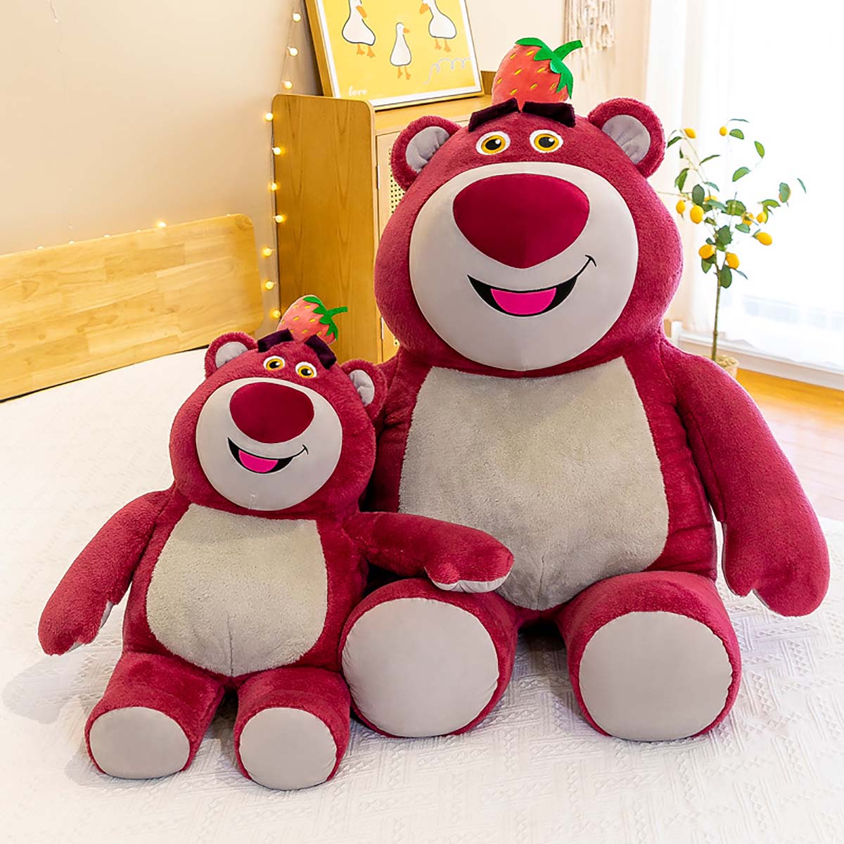 Gấu Dâu Bông Lotso Hoa Mini Nhỏ Có Thơm Mùi Dâu Thú Nhồi Bông Miniso Cute Giá Rẻ Anime Dễ Thương Nằm Ôm Ngủ Văn Phòng