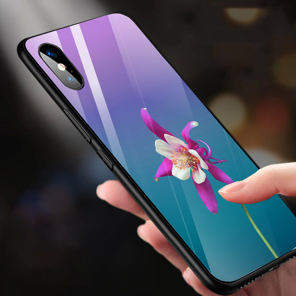 Ốp điện thoại kính cường lực cho máy iPhone X - Lan tím MS ADATU012