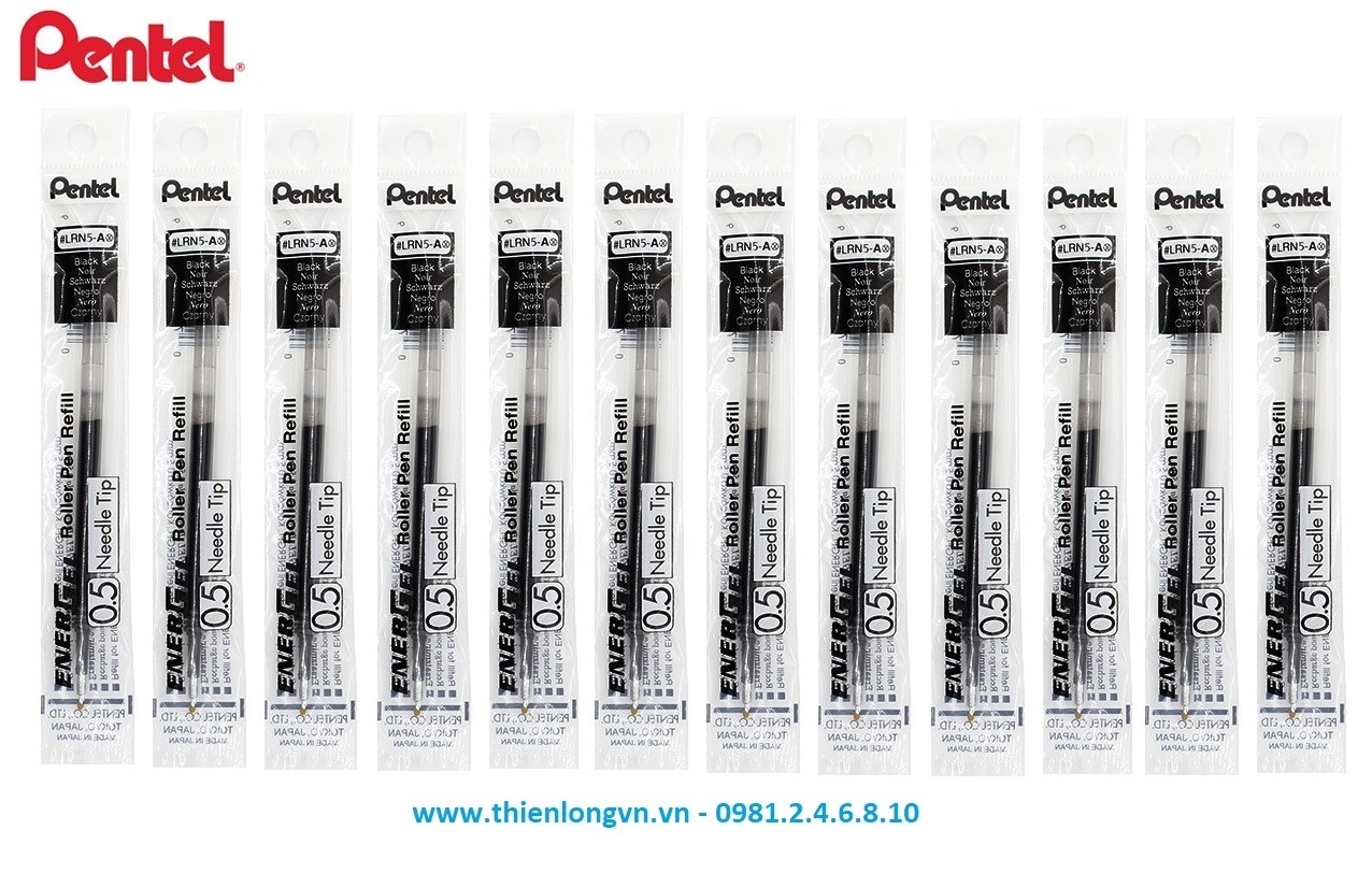 Hộp 12 Ruột bút nước energel Pentel LRN5 màu đen