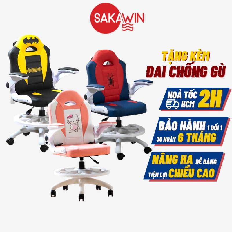 Ghế ngồi học chống gù Sakawin G50 Pro, Ghế học sinh ngồi đúng tư thế, Nâng hạ chiều cao, Có khoá bánh