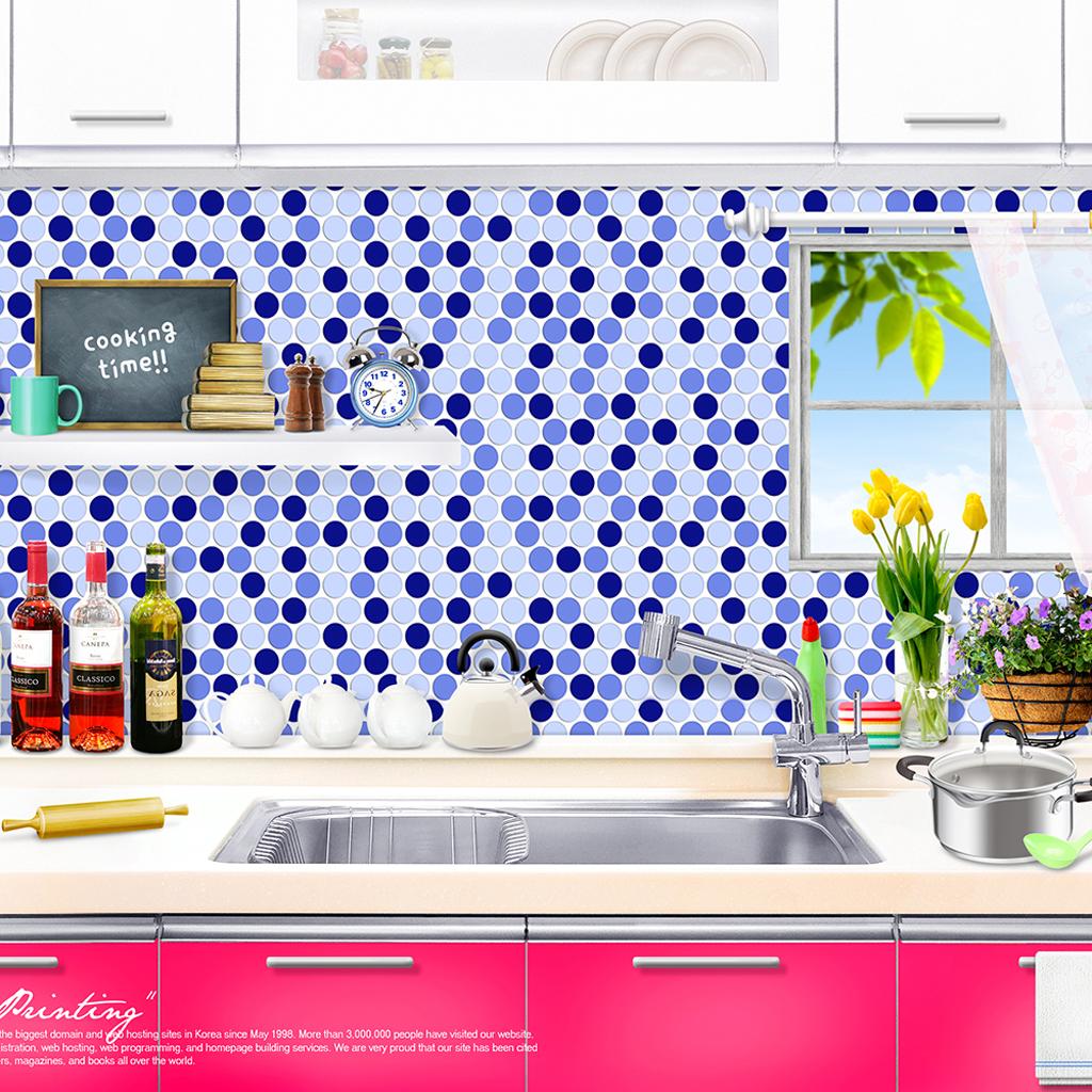 Self-adhesive Mosaic Wall Paper Sticker Tile Kitchen Bathroom Waterproof