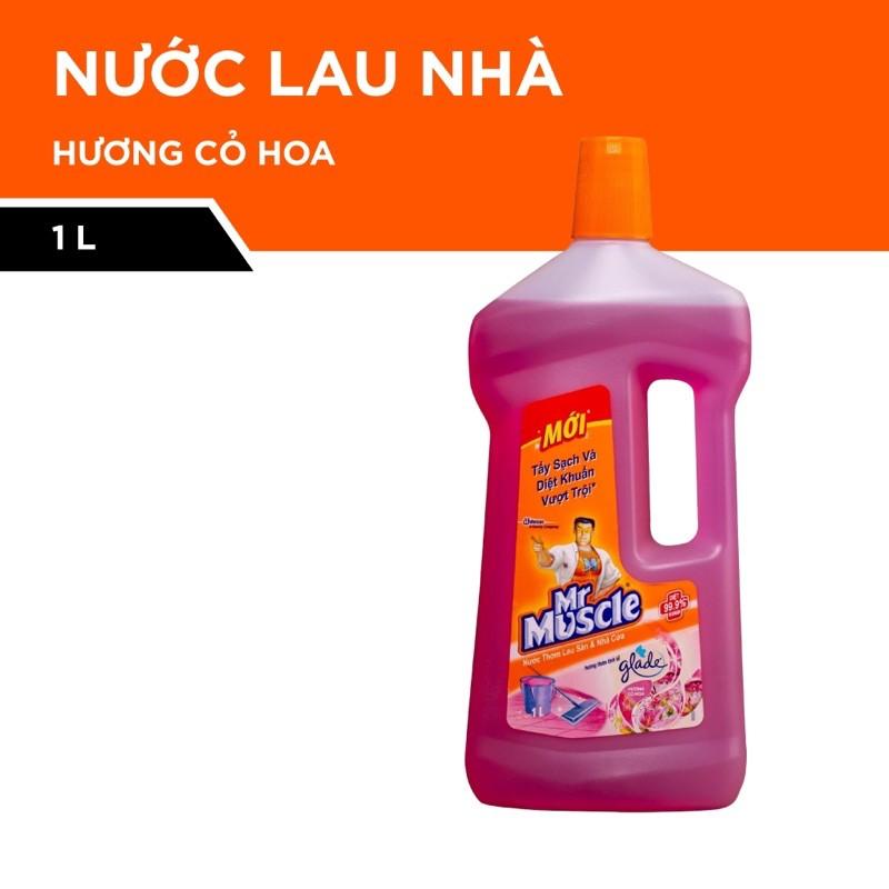 Nước lau sàn Mr Muscle Glade hương cỏ hoa chai 1 lít - Hàng chính hãng DKSH Việt Nam.