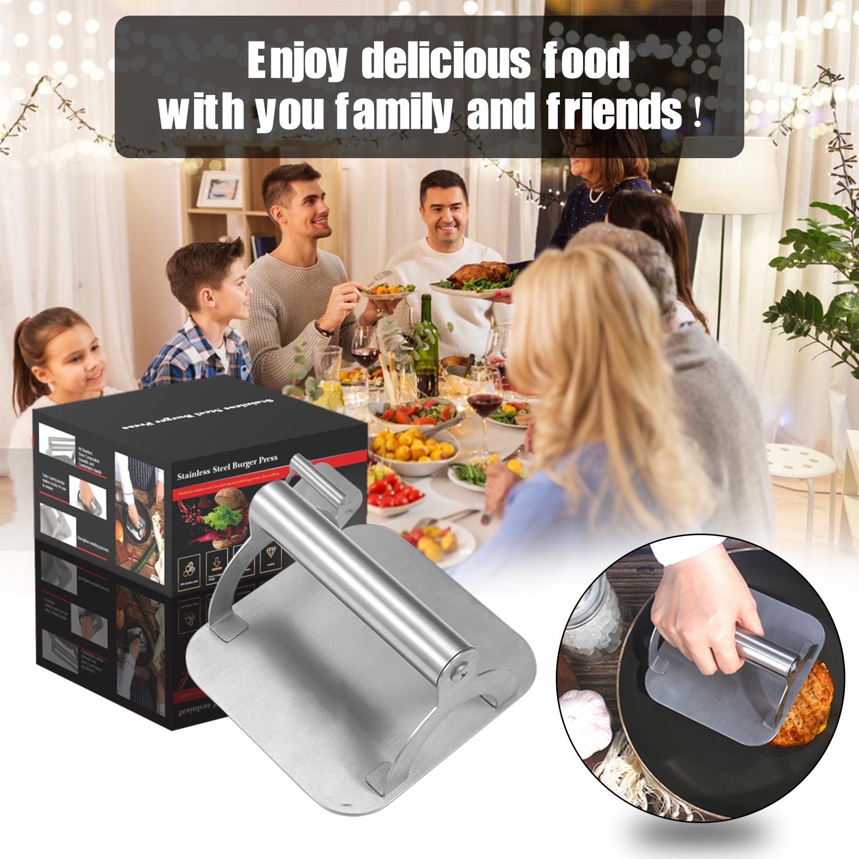 Non-stick Burger Press with Ergonomic Handle Food-grade Stainless Steel Burger Press Bacon Sausage BBQ Grill