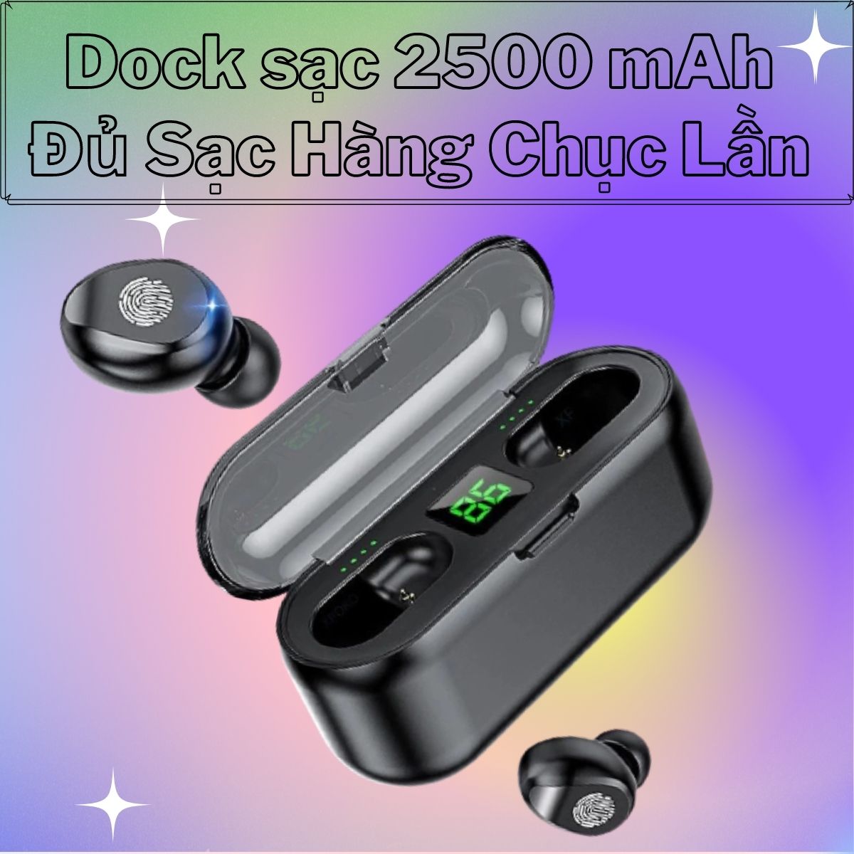 Tai Nghe Bluetooth Cảm Ứng Cao Cấp Tích Hợp Sạc Dự Phòng 2500mAh + Giá Đỡ Điện Thoại, Bass Cực Hay Và Kháng Nước Tốt F9