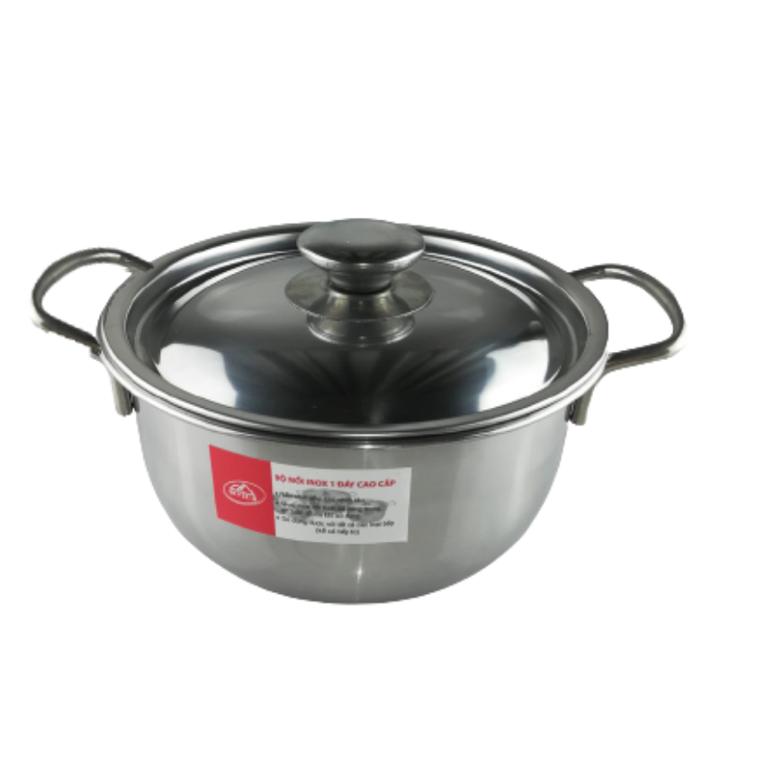 BỘ 3 NỒI BAO DÀY 24cm 18cm 16cm NẮP INOX CAO CẤP DÙNG ĐƯỢC BẾP TỪ