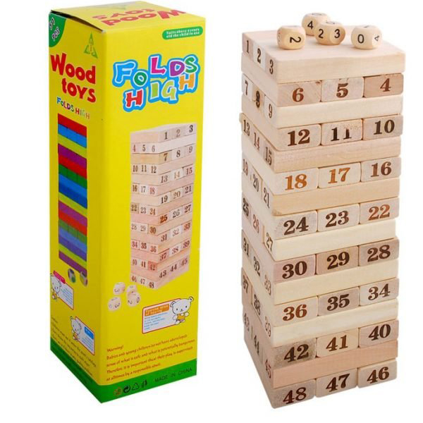 Bộ Trò Chơi Rút Gỗ 48 Thanh Wood Toy Loại Lớn (Hộp Vàng)