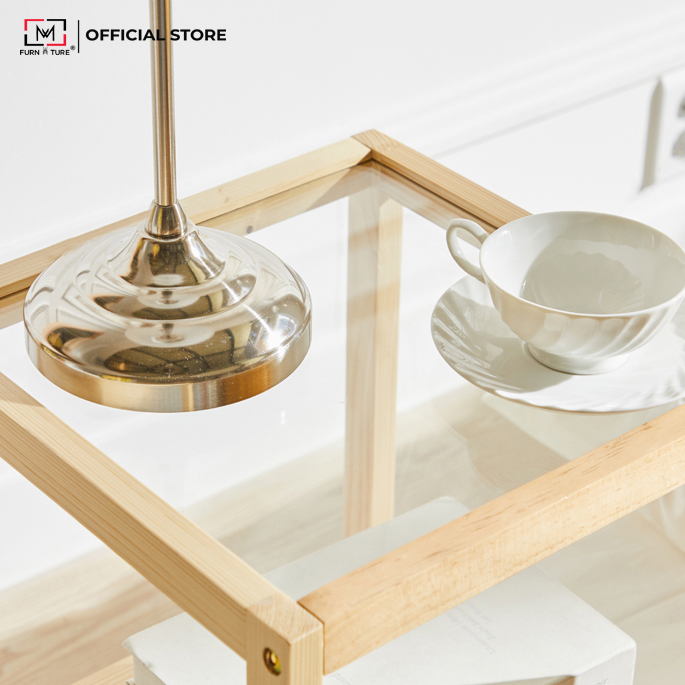 KỆ GỖ TRANG TRÍ MẶT KÍNH - GLASS SHELF NATURAL