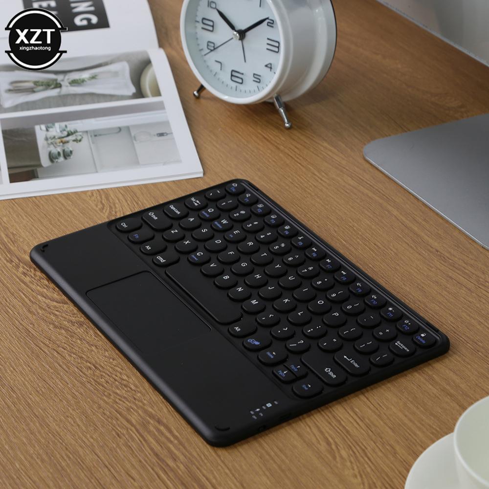 Bluetooth Không Dây-Tương Thích Bàn Phím Máy Tính Bảng Dành Cho IOS Ipad Android Nga/EN/RU Chìa Khóa Tròn Cảm Ứng Mini điện Thoại Bàn Phím Teclado