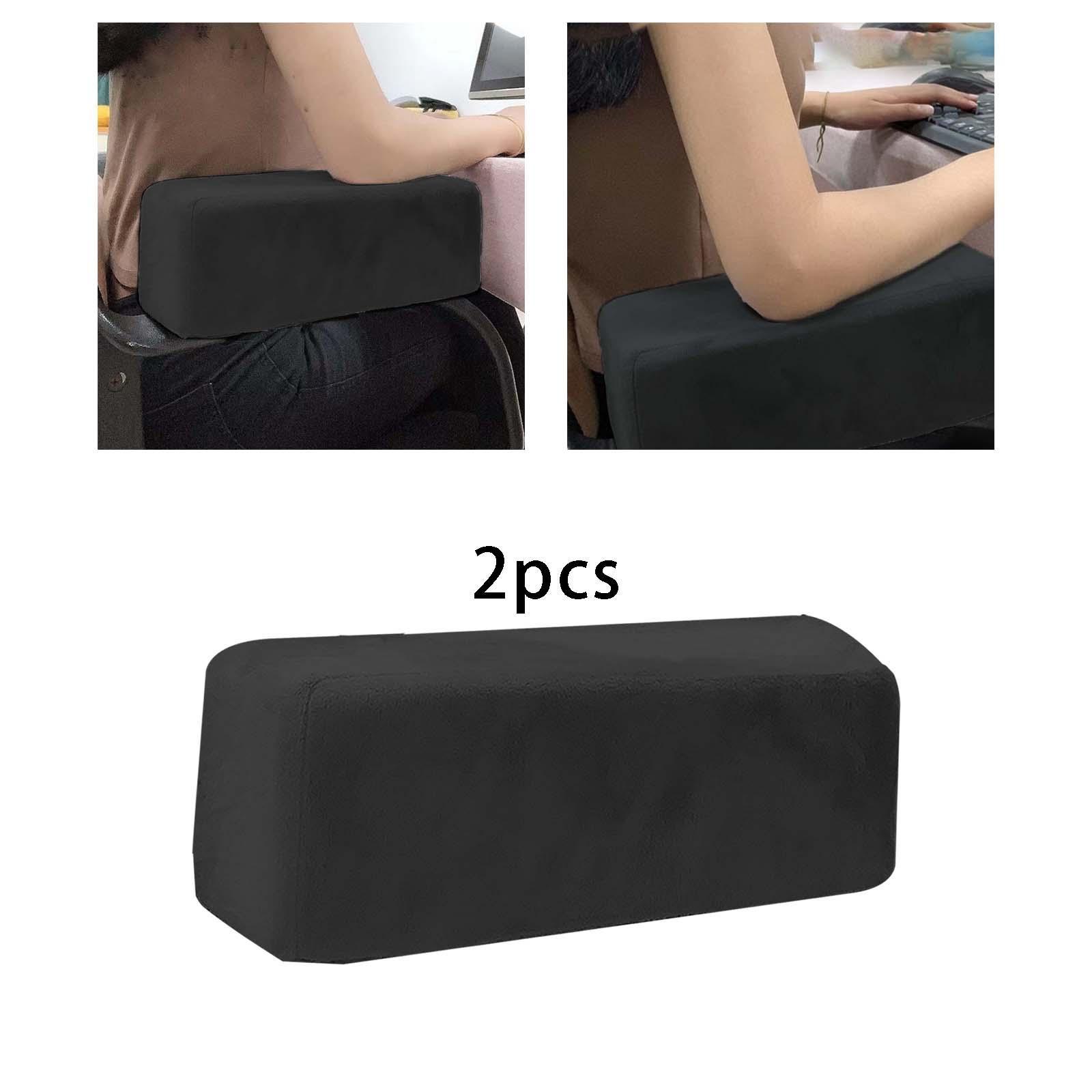 Pair Arm rest Cushion Removable Thick Anti Slip for Gaming Chair Black