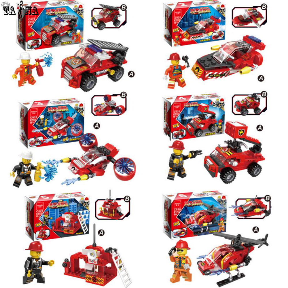 Đồ chơi lắp ráp mô hình xe cứu hỏa vòi phun nước 6in1