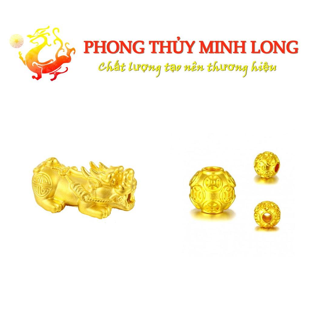Vòng tay đá Mã Não Đỏ 3A mix tỳ hưu và 2 hạt Vàng
