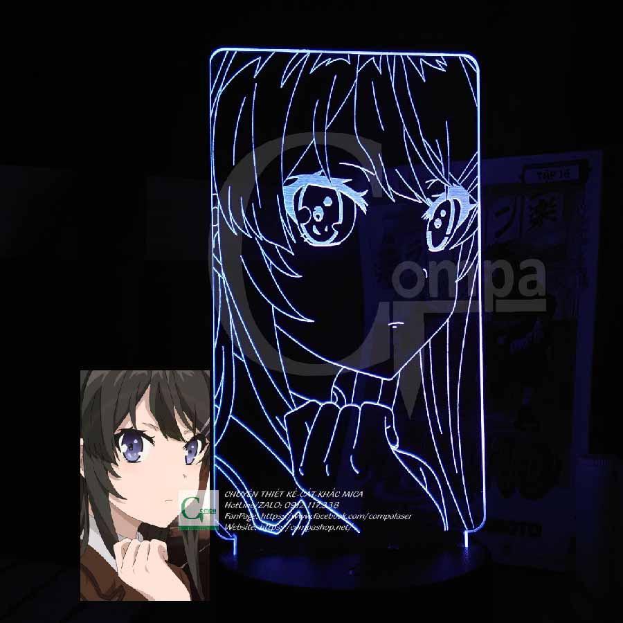 Đèn Ngủ Anime LED 3D Seishun Buta Yarou Mai Sakurajima ASBY0101 16 màu tùy chỉnh