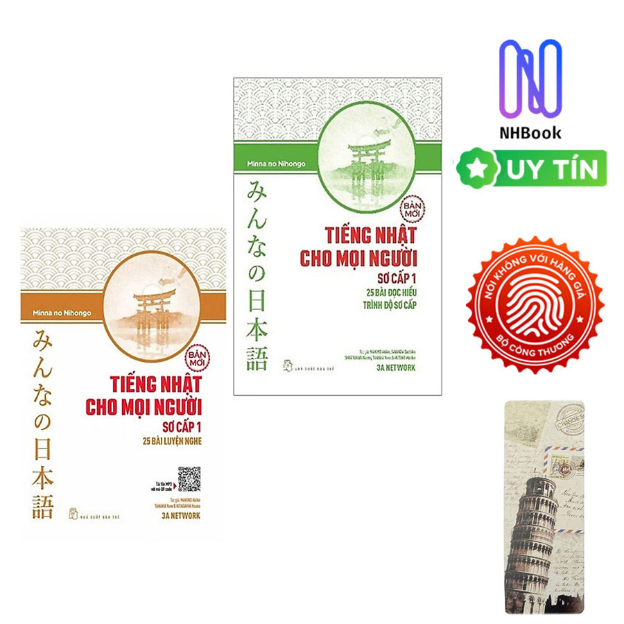 Combo Minna No Nihongo Tiếng Nhật Cho Mọi Người Sơ Cấp 1: 25 Bài Đọc Hiểu Trình Độ Sơ Cấp + 25 Bài Luyện Nghe (Bộ Sách Nâng Cao Kỹ Năng Nghe Và Đọc Hiểu Tiếng Nhật Hiệu Qủa Nhất Dành Cho Người Việt / Tặng Kèm Bookmark Green Life)