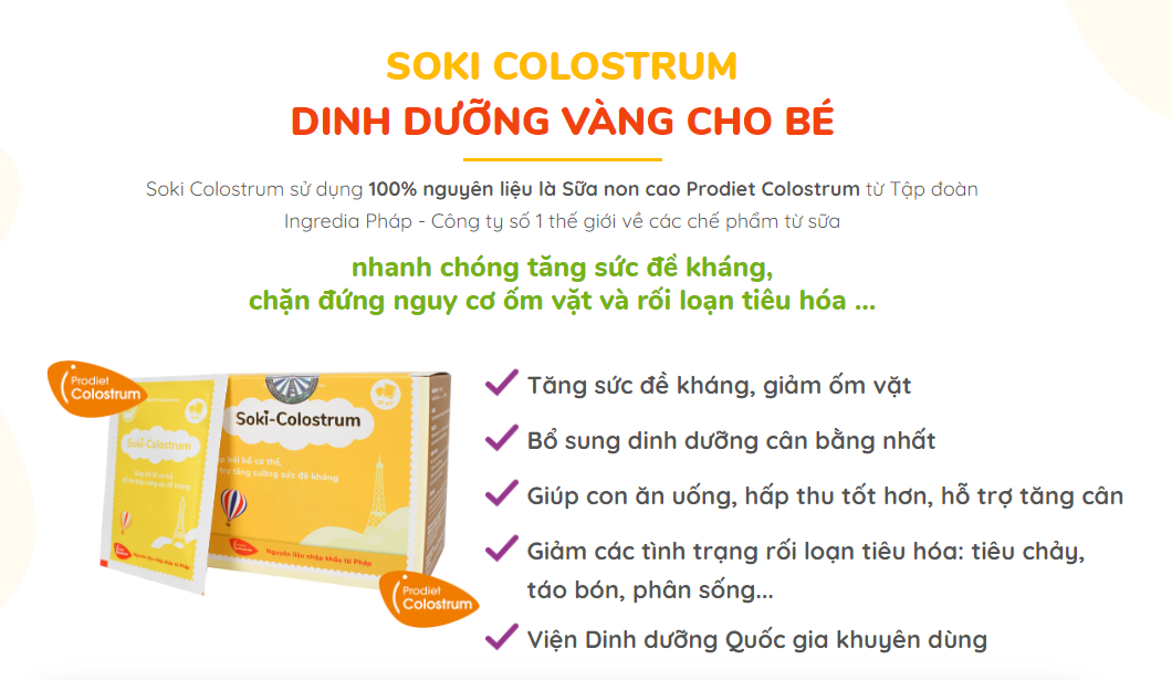 Bộ đôi ăn ngon và tăng đề kháng bứt tốc cho bé Soki Colostrum (2 hộp) + Soki Deli (2 hộp)