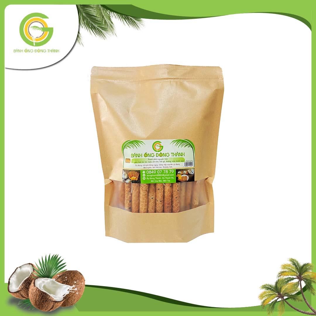 Bánh ống Đông Thành thơm ngon - Bánh ống xứ dừa dạng túi- Đặc sản Bến Tre túi bánh ống dừa