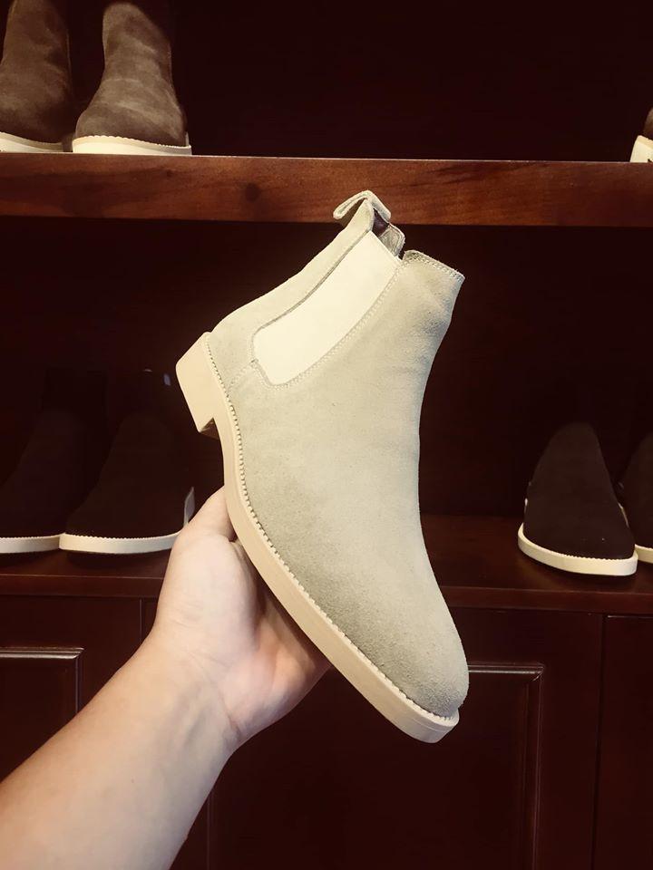 Giày chelsea boots da bò lộn màu tan AG3T Handmade thủ công tại Việt Nam