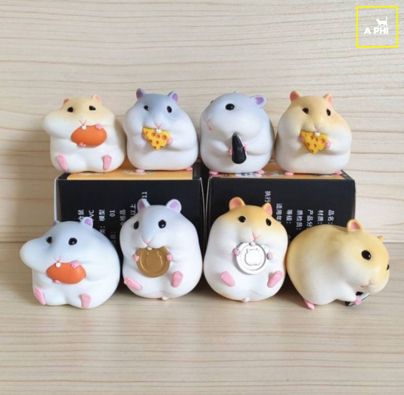 Mô hình chuột Hamster bằng nhựa xinh xắn đáng yêu để bàn trang trí tiểu cảnh