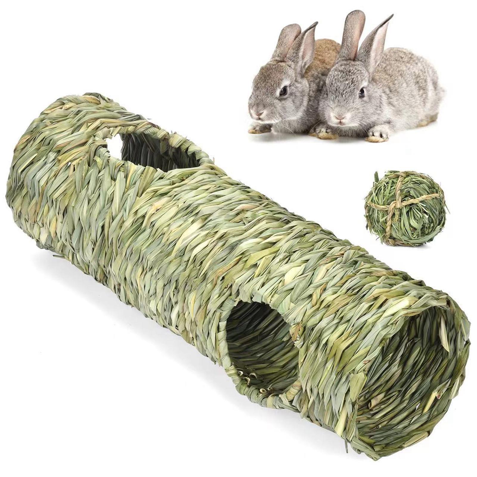 Hamster Grass Tunnel Toy Interactive Toy with Ball for Hamster Pocket Pets