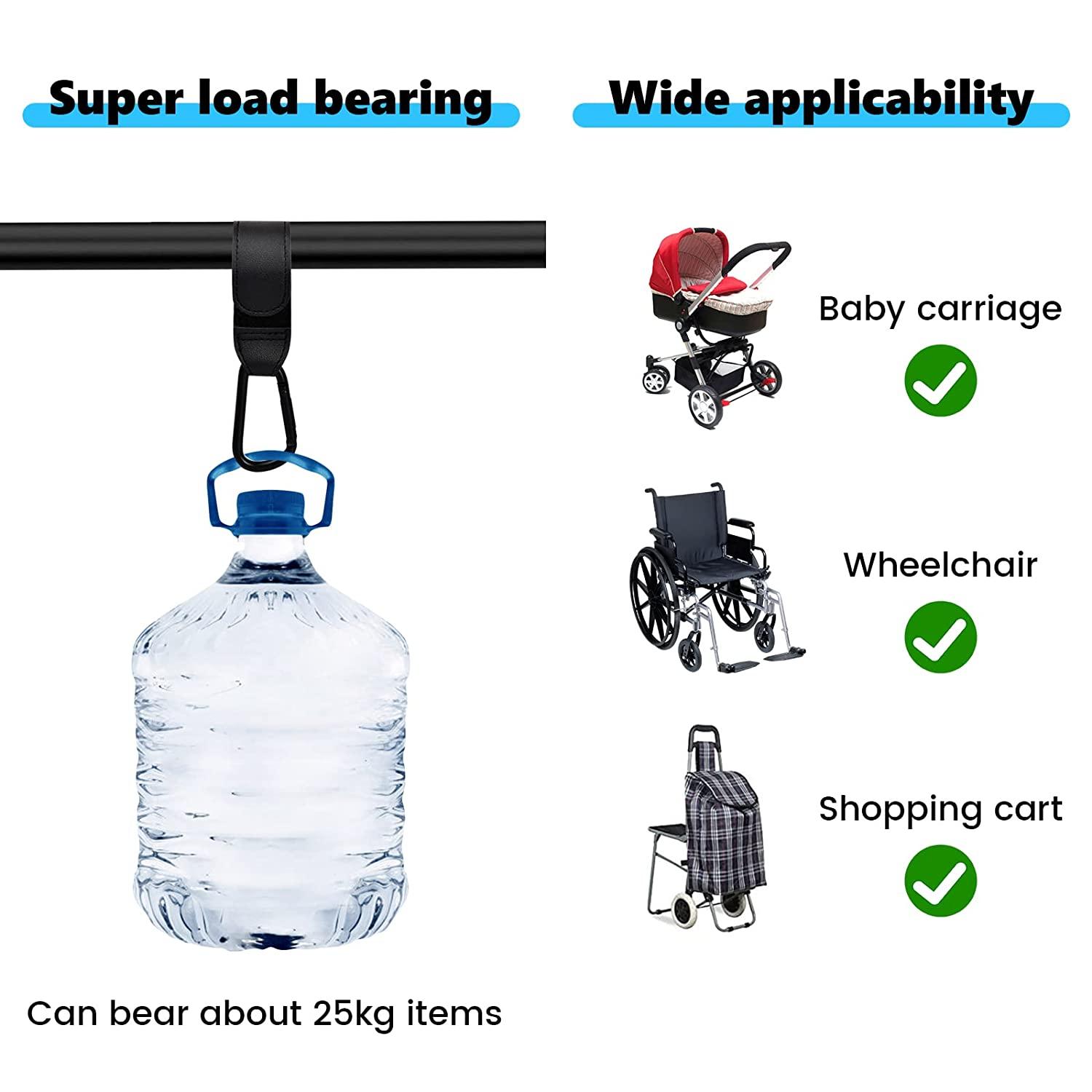 2 mảnh xe đẩy clip móc, móc xe đẩy bằng da cho xe đẩy túi pram cho túi tã cho túi mua sắm túi tã và túi xách