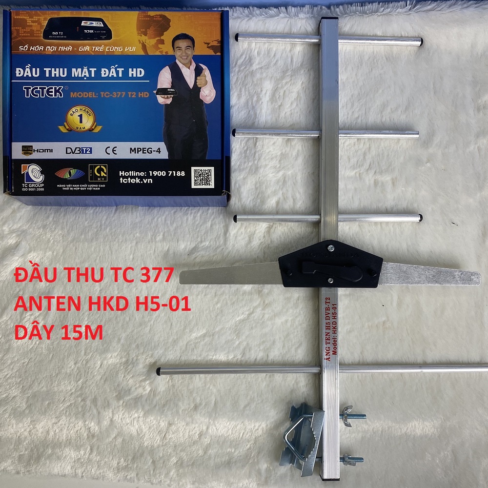 ĐẦU THU TRUYỀN HÌNH SỐ TCTEK,ANTEN H5,DÂY 15M HÀNG CHÍNH HÃNG.