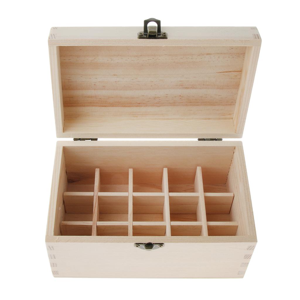 Salon SPA Wood Essential Oil Storage Box Display Carry Case Holder Organizer