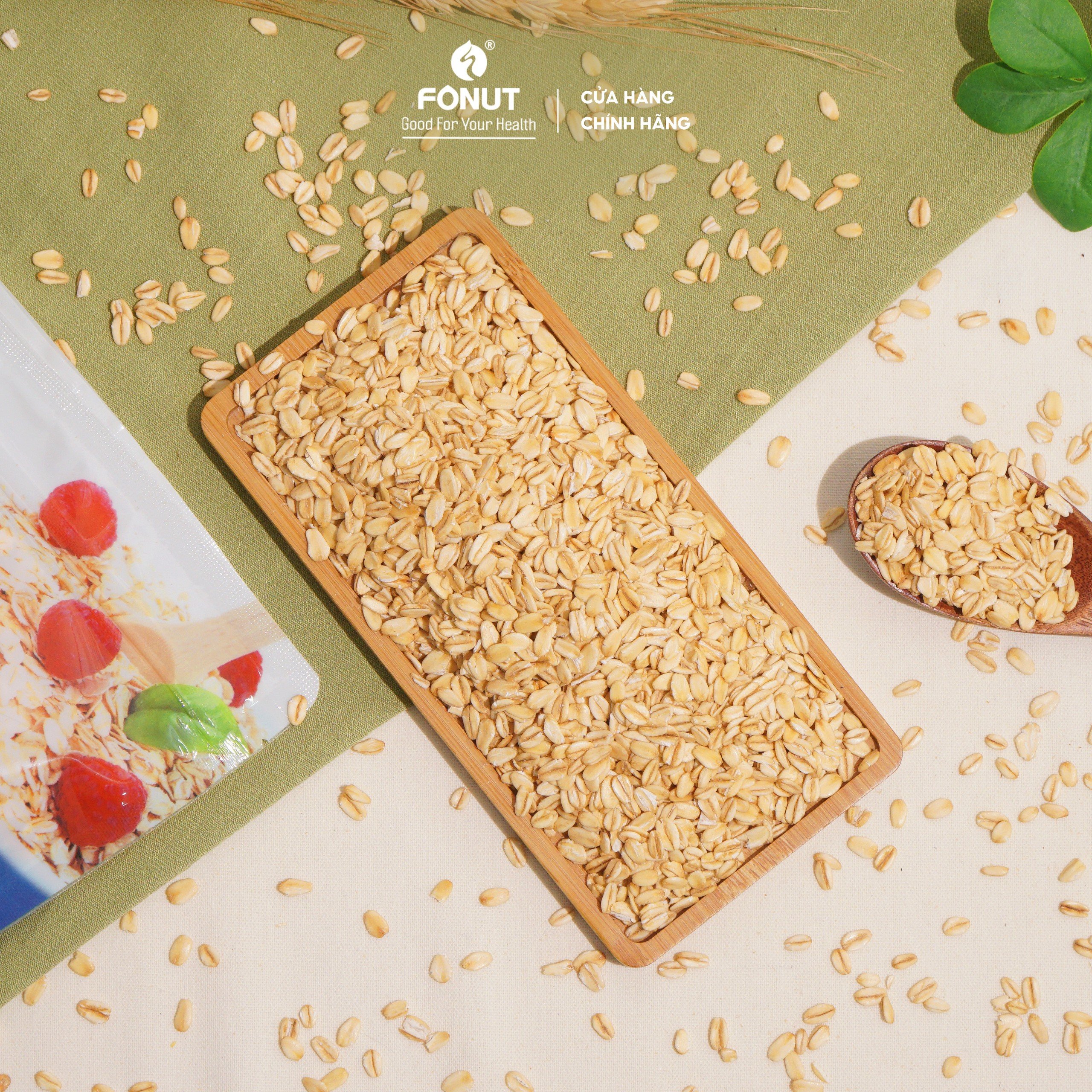 Yến Mạch tươi Oats cán dẹp tự nhiên Úc Fonut túi 500g