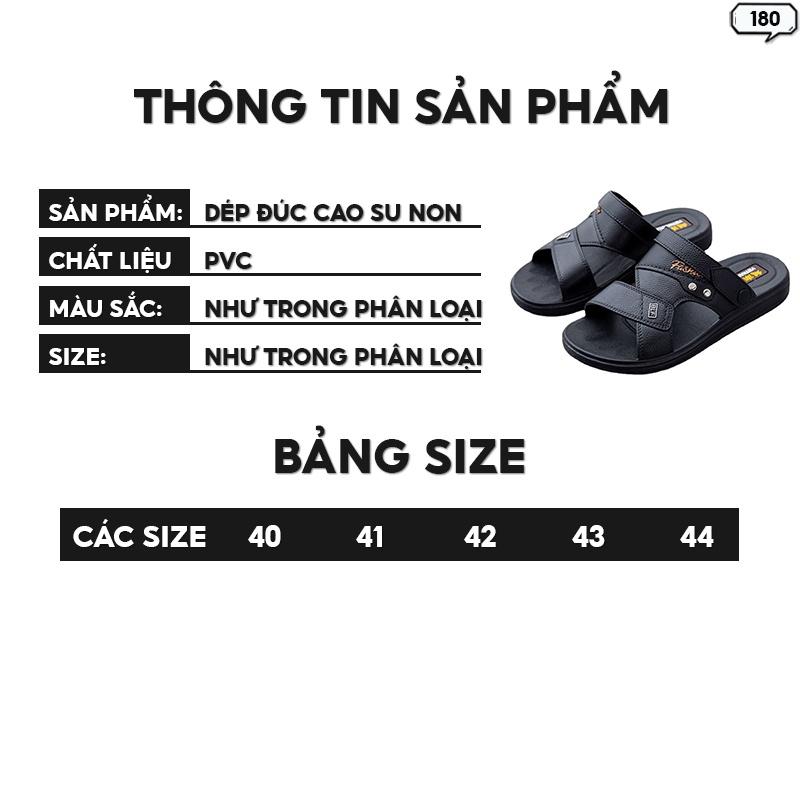 Dép Trung Niên Dép Nam Quai Ngang Cao Cấp Da Nhân Tạo Đi Êm Chân Không Đau Đủ Size 180