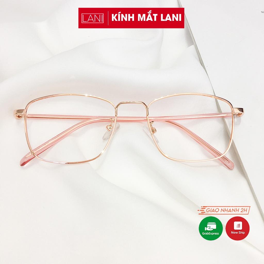 Gọng kính cận nam nữ dáng chữ nhật kim loại mảnh nhẹ nhàng nhiều màu Lani 8818