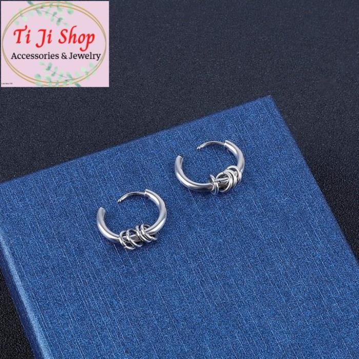 BÔNG TAI INOX KHOEN TRÒN THỜI TRANG KPOP đẹp, không đen, - số lượng  chiếc