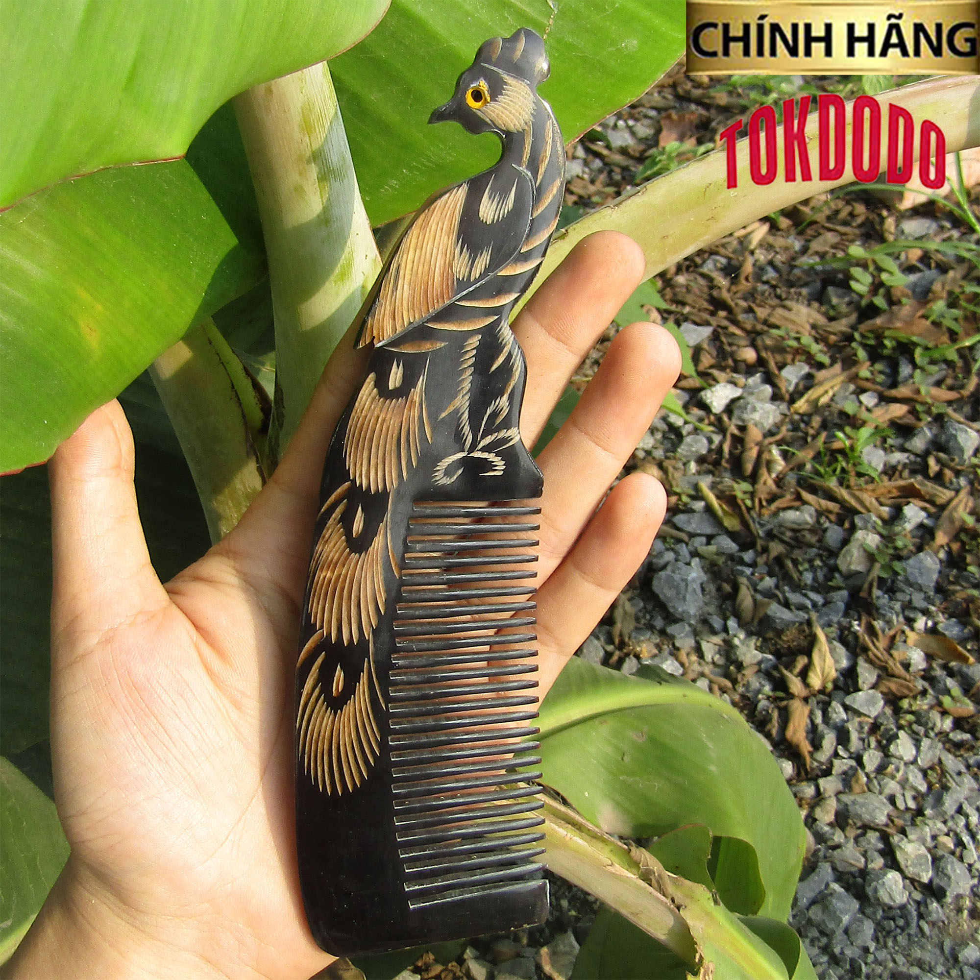 Lược Sừng Cao Cấp TOKDODO Chim Công Siêu Đẹp