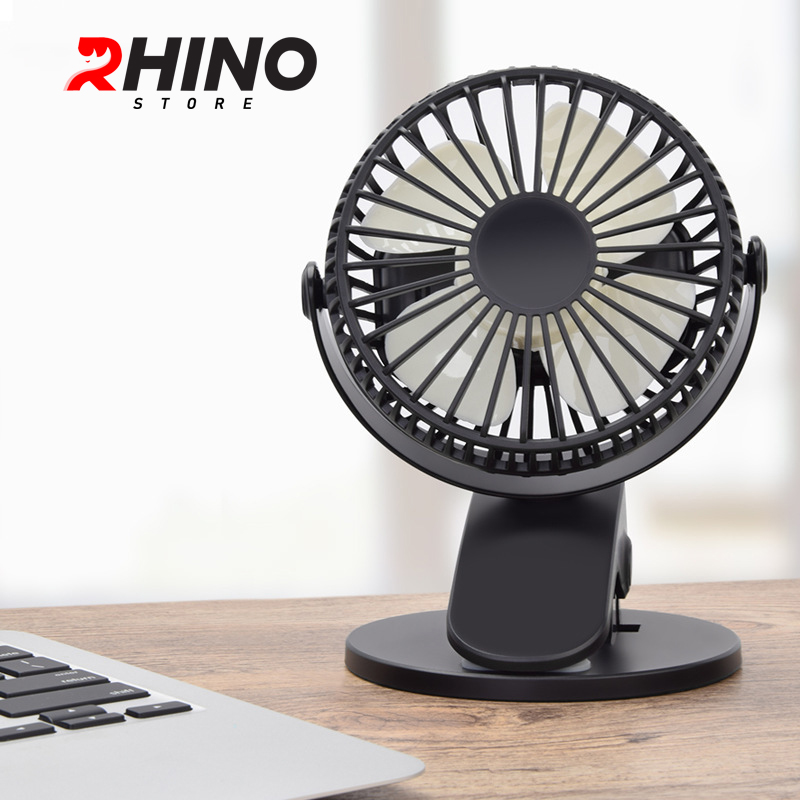 Quạt để bàn văn phòng mini Rhino F201 tích điện 3 mức độ gió - Hàng chính hãng