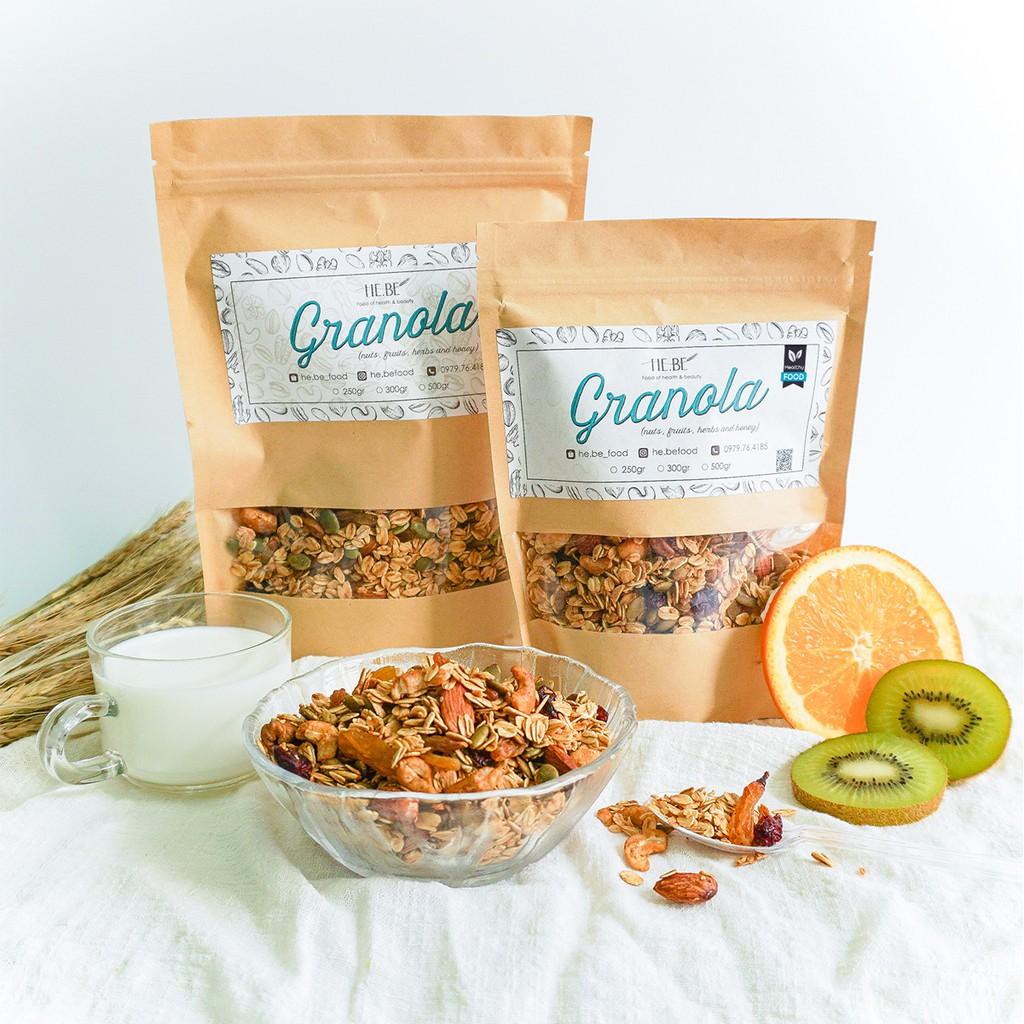 Granola Nhiều Hạt HeBe Không Đường Ăn Kiêng - Ngũ Cốc Giảm Cân Tự Nhiên