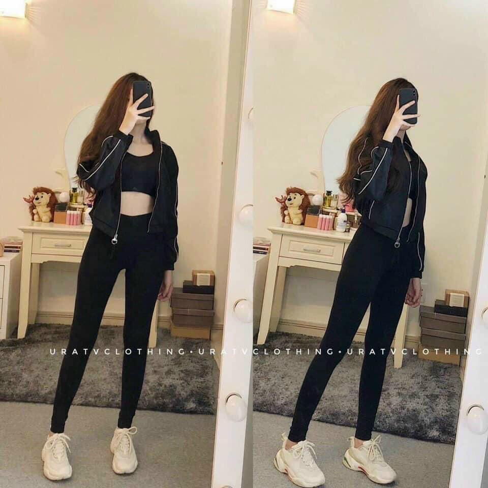 Quần legging nữ dài dáng Skinny cạp quần lưng cao chất cotton co dãn 4 chiều Q-07